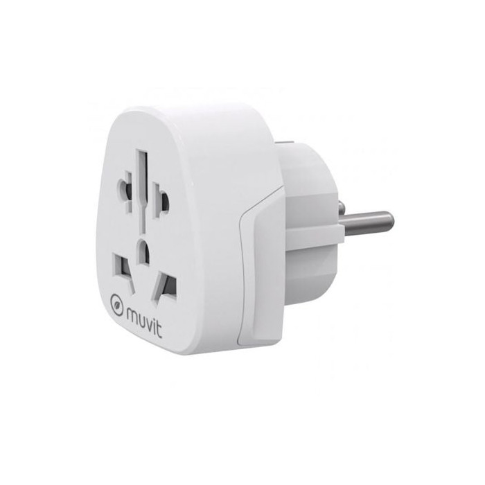 Enchufe Universal Muvit For Change MCADP0007/ 1 Toma de Corriente/ Blanco | Enchufes