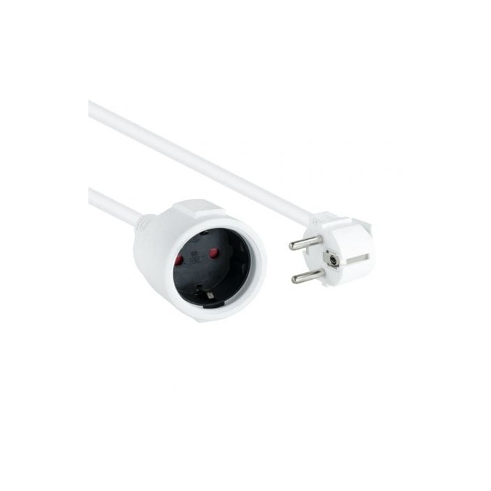 Cable Alargador de Corriente Nanocable 10.22.0602-W/ Schuko Hembra - Schuko Macho/ 2m/ Blanco | Alargadores