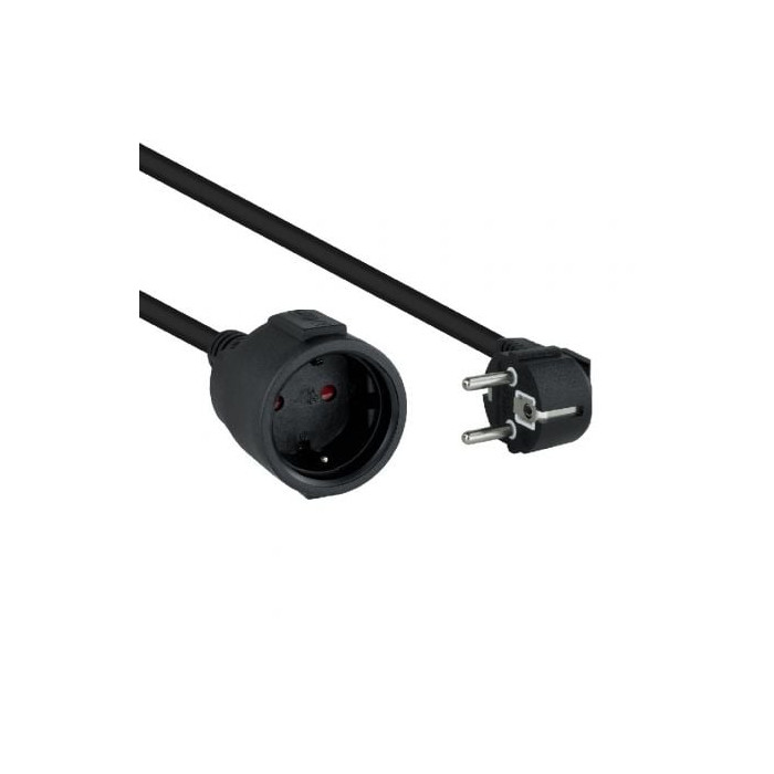 Cable Alargador de Corriente Nanocable 10.22.0605-BK/ Schuko Hembra - Schuko Macho/ 5m/ Negro | Alargadores