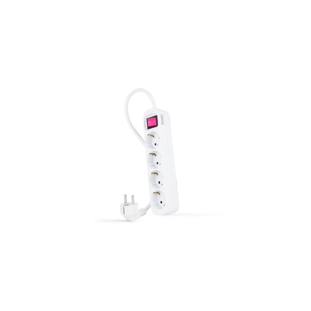 Regleta con Interruptor Nanocable 10.37.0004/ 4 Tomas de Corriente/ Cable 1.4m/ Blanca | Regletas
