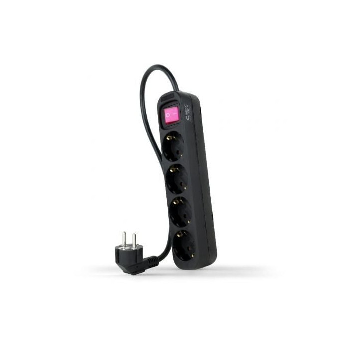 Regleta con Interruptor Nanocable 10.37.0004-BK/ 4 Tomas de Corriente/ Cable 1.4m/ Negro | Regletas