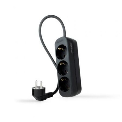 Regleta Nanocable 10.38.0003-NS-BK/ 3 Tomas de Corriente/ Cable 1.4m/ Negra | Regletas