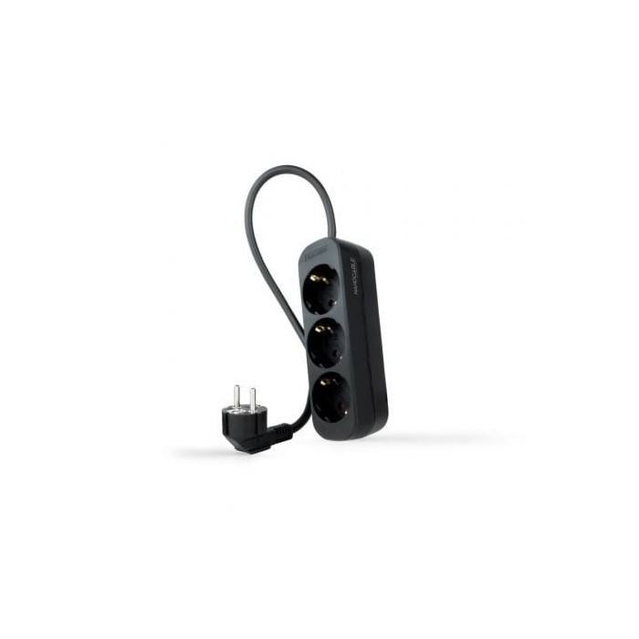 Regleta Nanocable 10.38.0003-NS-BK/ 3 Tomas de Corriente/ Cable 1.4m/ Negra | Regletas