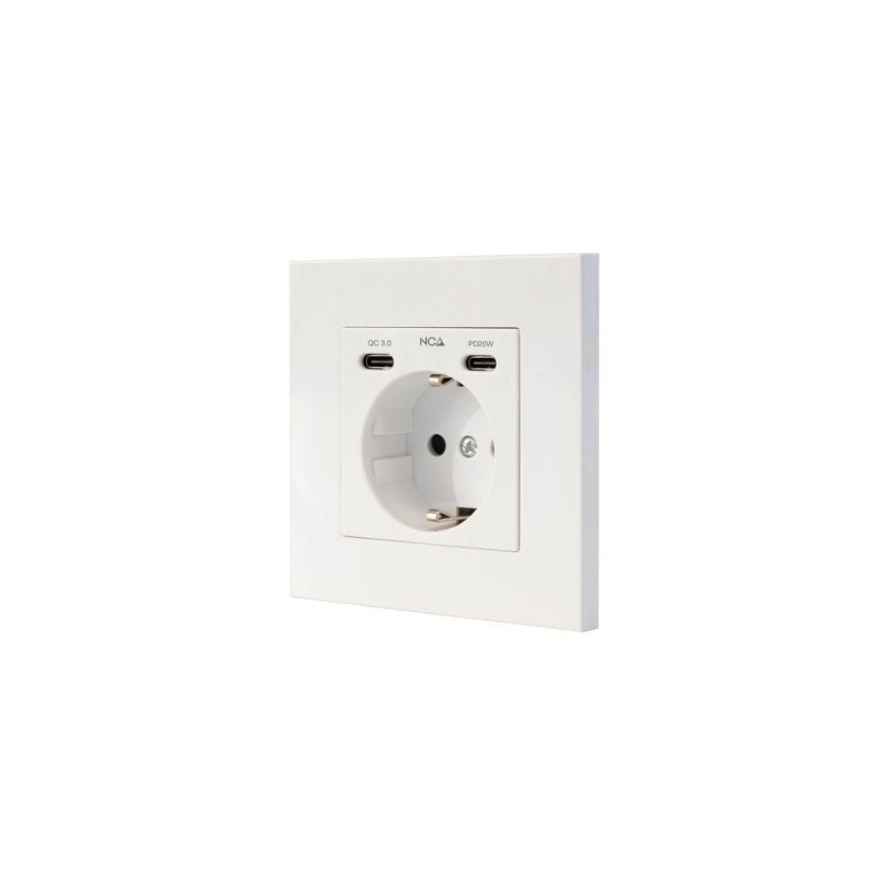 Roseta de Pared Nanocable 10 35 0012/ 1 Schuko/ 2 USB | Enchufes