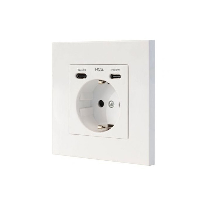 Roseta de Pared Nanocable 10 35 0012/ 1 Schuko/ 2 USB | Enchufes