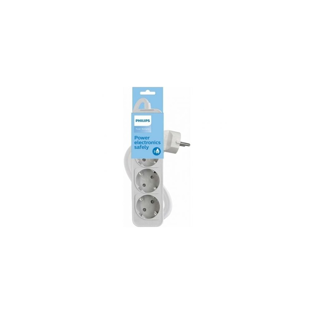 Regleta con Interruptor Philips CHP2134W/12/ 3 Tomas de corriente/ Cable 1.5m/ Blanco | Regletas