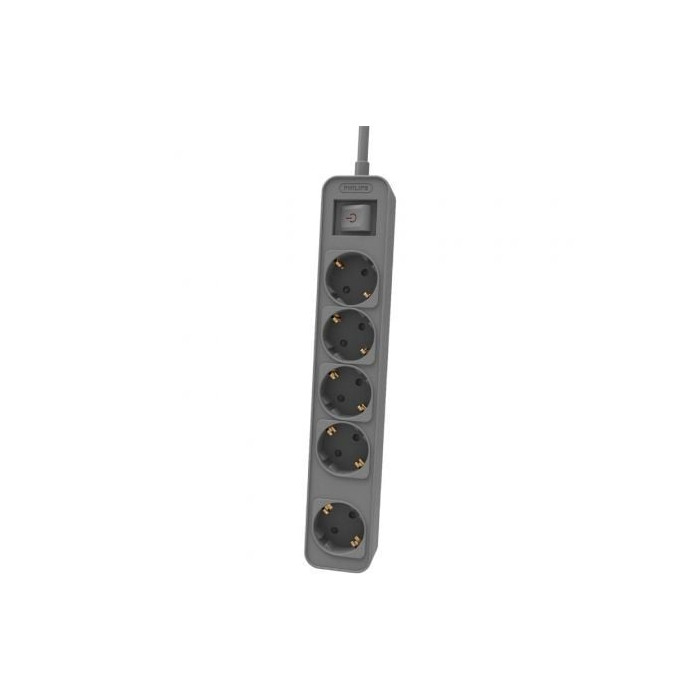Regleta con Interruptor Philips CHP2154G/12 5 Tomas de corriente/ Cable 1.5m/ Gris | Regletas