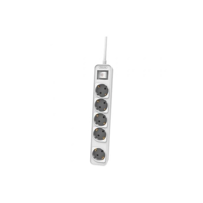 Regleta con Interruptor Philips CHP2154W/12/ 5 Tomas de corriente/ Cable 1.5m/ Blanco | Regletas