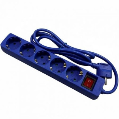 Regleta con Interruptor Phasak BN 0825/ 5 Tomas de Corriente/ Cable 1.8m/ Azul | Regletas