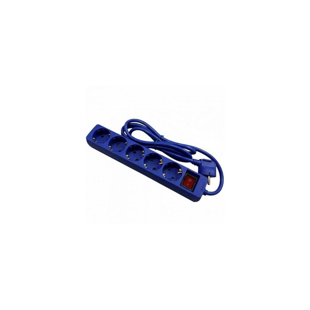 Regleta con Interruptor Phasak BN 0825/ 5 Tomas de Corriente/ Cable 1.8m/ Azul | Regletas
