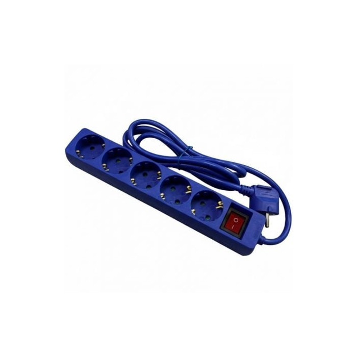 Regleta con Interruptor Phasak BN 0825/ 5 Tomas de Corriente/ Cable 1.8m/ Azul | Regletas