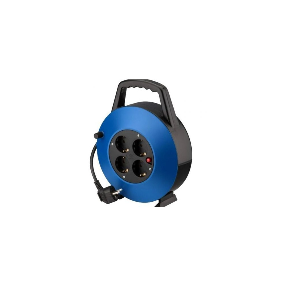 Regleta enrollable Phasak BN 3411/ 4 Tomas de Corriente/ Cable 10m/ Azul | Regletas