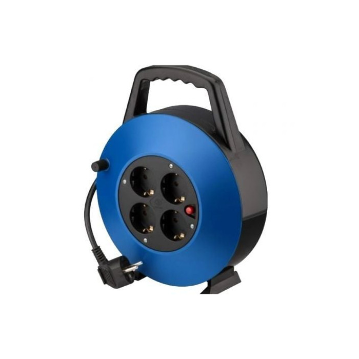 Regleta enrollable Phasak BN 3411/ 4 Tomas de Corriente/ Cable 10m/ Azul | Regletas