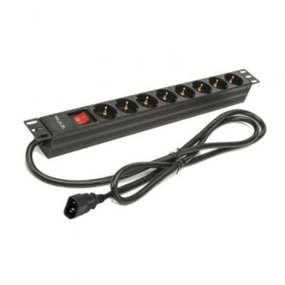 Regleta con Interruptor Phasak BNS 3535/ 8 Tomas de Corriente/ Cable 2m/ Negro | Regletas