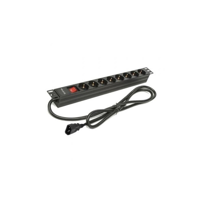 Regleta con Interruptor Phasak BNS 3535/ 8 Tomas de Corriente/ Cable 2m/ Negro | Regletas