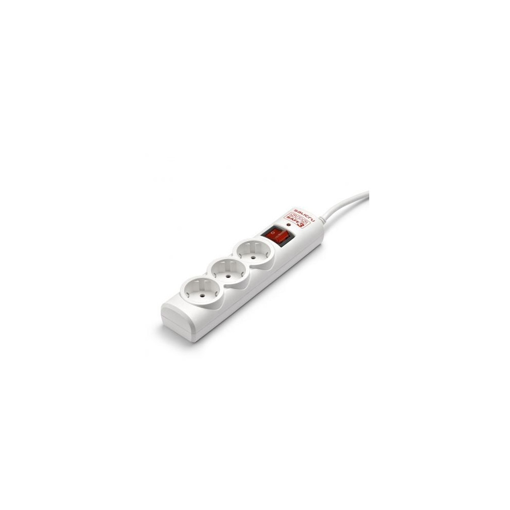 Regleta con interruptor Salicru SPS SAFE 3/ 3 Tomas de corriente/ Cable 1.5m/ Blanca | Regletas