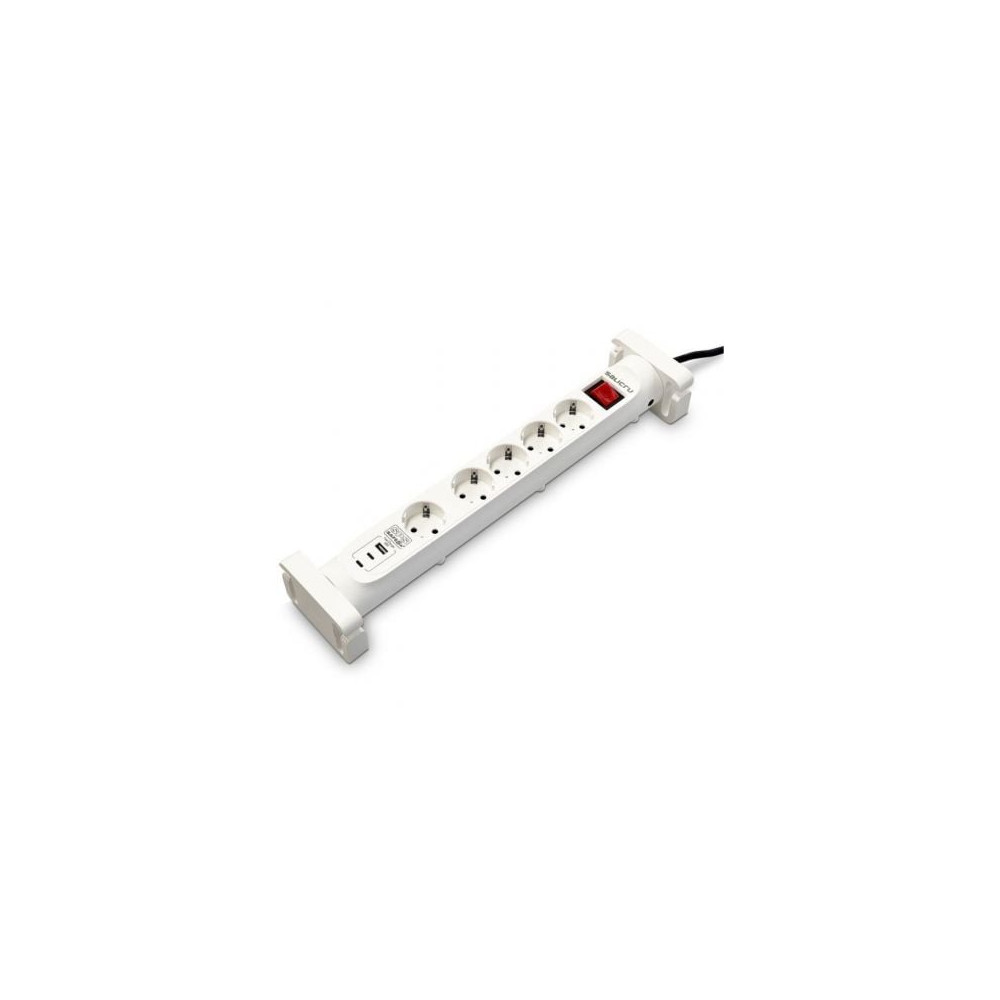 Regleta con interruptor Salicru SAFE 5S+/ 4 Tomas de corriente/ 1 Master/ 2 USB Tipo-C/ 1 USB/ Cable 1.4m/ Blanca | Regletas