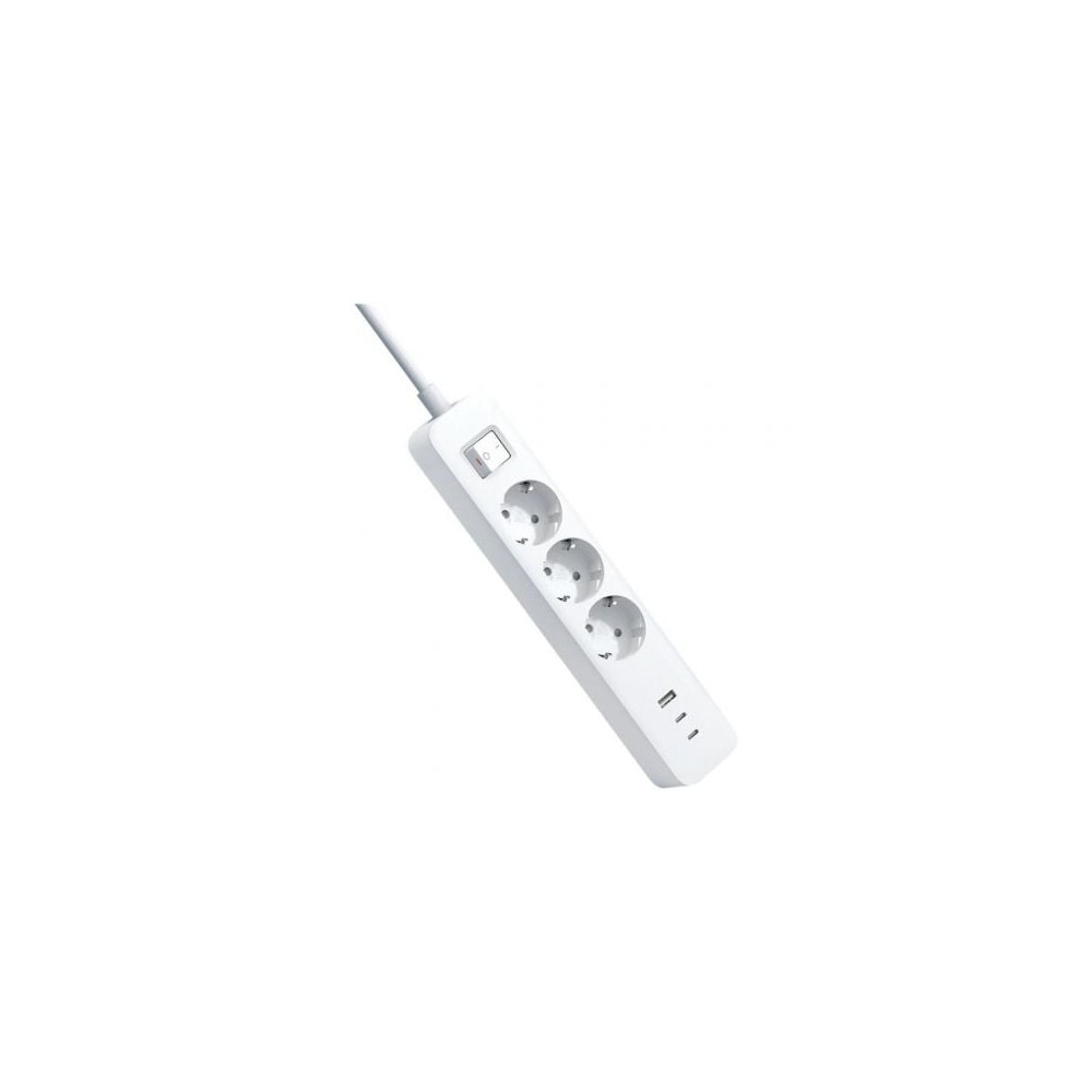Regleta con Interruptor Xiaomi 20W Power Strip/ 3 Tomas de Corriente/ 1 USB/ 2 USB Tipo-C/ Cable 1.4m/ Blanca | Regletas