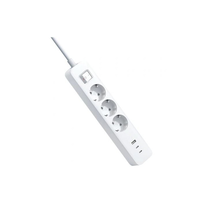 Regleta con Interruptor Xiaomi 20W Power Strip/ 3 Tomas de Corriente/ 1 USB/ 2 USB Tipo-C/ Cable 1.4m/ Blanca | Regletas