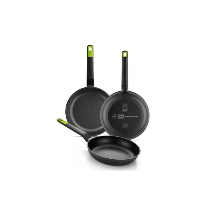 Pack 3 Sartenes Bra Gastro A841202/ Ø20cm/ Ø24cm/ Ø28cm/ Apta para Inducción | Sartenes