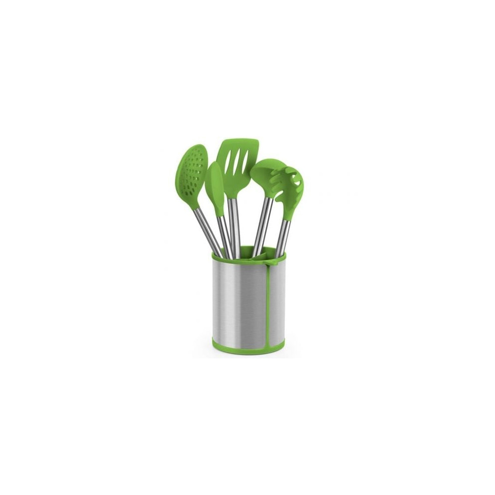 Set 5 Utensilios Bra Prior A197011/ Bote Porta Utensilios/ Espátula/ Cuchara/ Pasta/ Cazo/ Espumadera/ Cucharón | Utensilios
