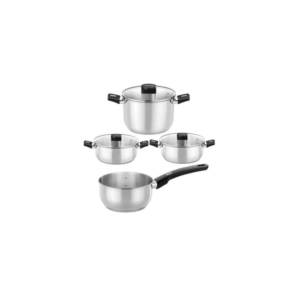 Pack Batería de Cocina Elite Monix M240001/ Cazo Ø14cm/ Ollas Ø24cm/ Cacerolas Ø20 - 24cm/ Acero Inoxidable/ Apta para Inducción