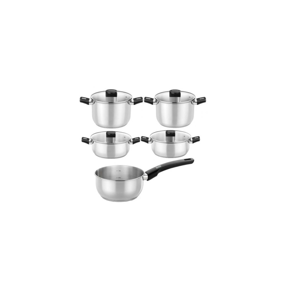 Pack Batería de Cocina Elite Monix M240002/ Cazo Ø14cm/ Ollas Ø20 - 24cm/ Cacerolas Ø20 - 24cm/ Acero Inoxidable/ Apta para Indu