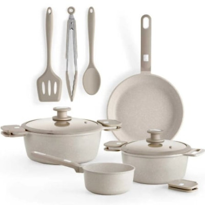 Pack Batería de Cocina Monix Denmark/ Cazo Ø16cm/ Sarten Ø24cm/ Cacerolas Ø20 - 24cm/ Aluminio Fundido/ Apta para Inducción | Ca