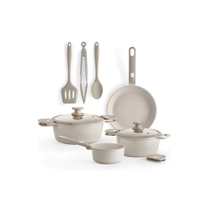 Pack Batería de Cocina Monix Denmark/ Cazo Ø16cm/ Sarten Ø24cm/ Cacerolas Ø20 - 24cm/ Aluminio Fundido/ Apta para Inducción | Ca