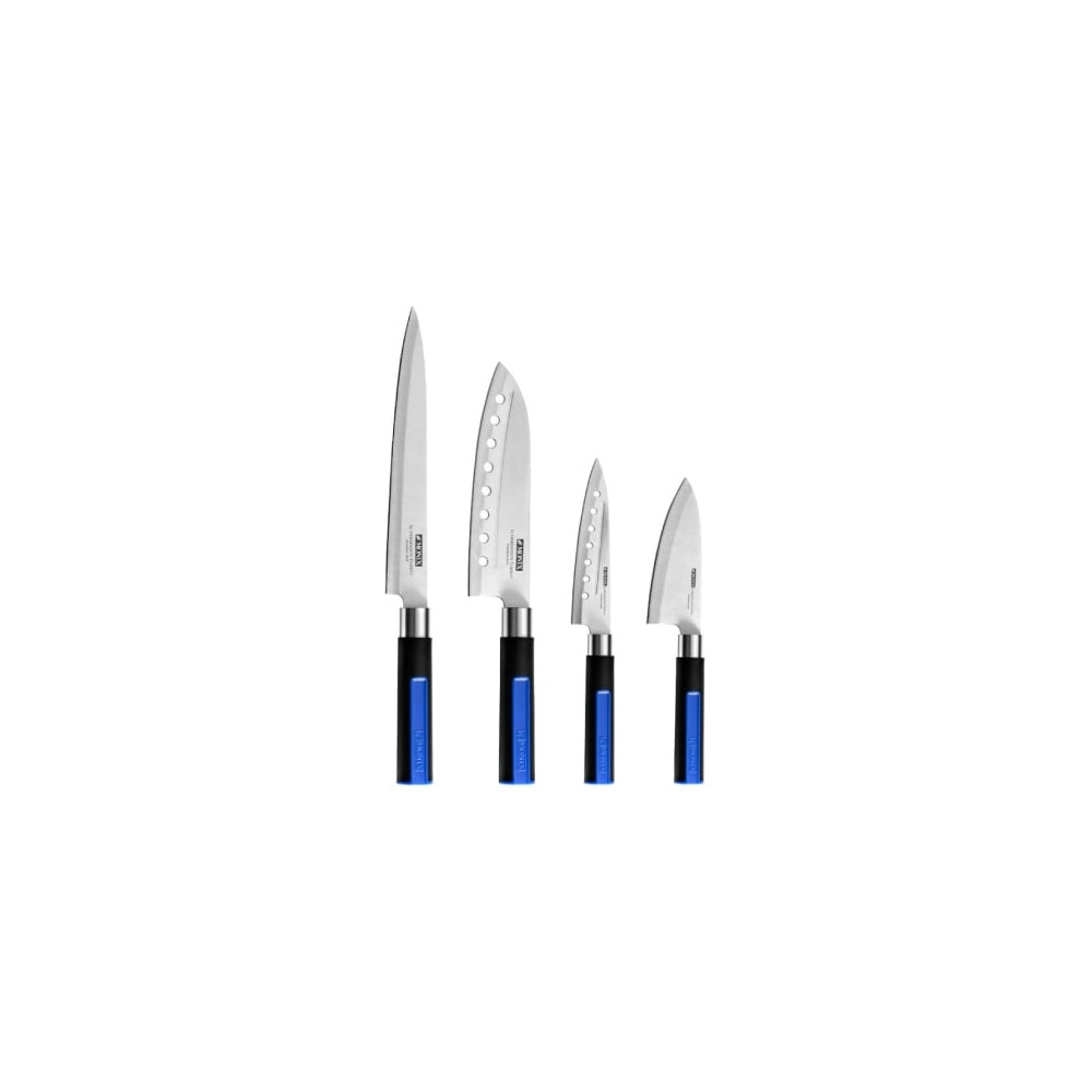 Pack 6 Piezas Monix Solid+ M355003/ 4 Cuchillos Santoku/ 1 Tijeras Solid Pro/ 1 Tacoma Organizadora | Cubertería