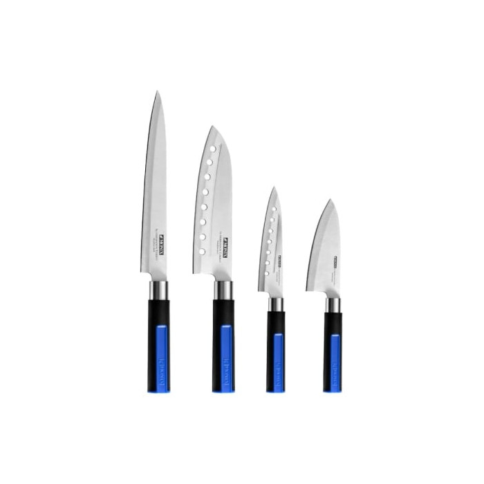 Pack 6 Piezas Monix Solid+ M355003/ 4 Cuchillos Santoku/ 1 Tijeras Solid Pro/ 1 Tacoma Organizadora | Cubertería