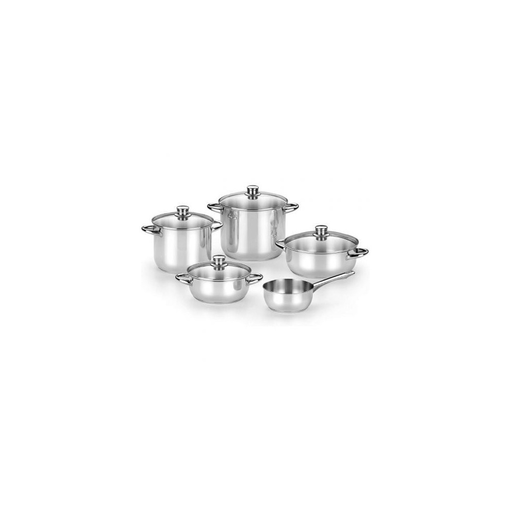 Pack Batería de Cocina Monix Optima2 M450001/ Cazo Ø16cm/ Ollas Ø20 - 24cm/ Cacerolas Ø20 - 24cm/ Acero Inoxidable/ Apta para In