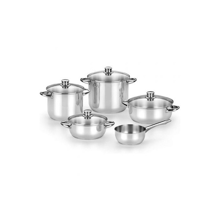 Pack Batería de Cocina Monix Optima2 M450001/ Cazo Ø16cm/ Ollas Ø20 - 24cm/ Cacerolas Ø20 - 24cm/ Acero Inoxidable/ Apta para In