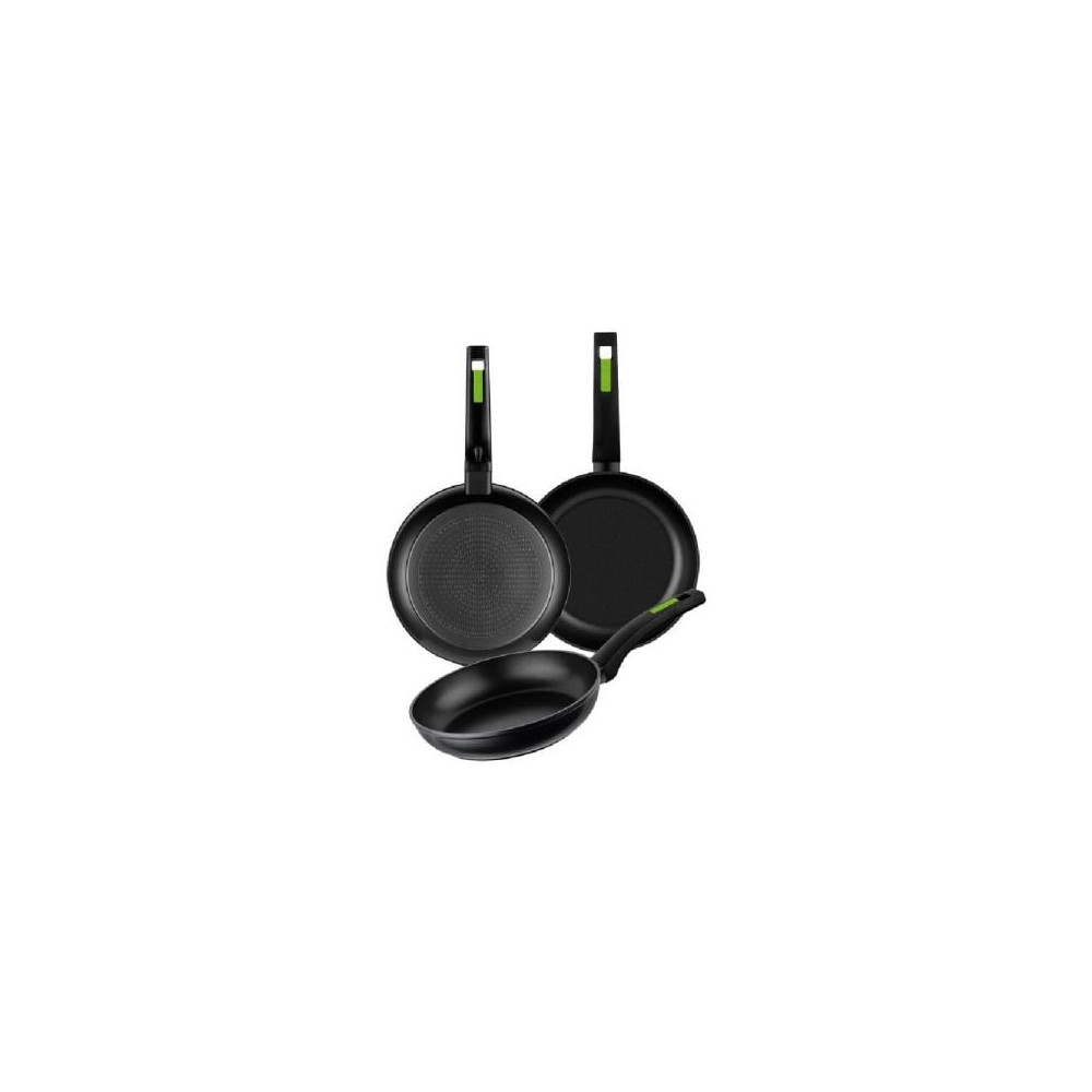 Pack 3 Sartenes Monix Green M481241/ Ø18cm/ Ø22cm/ Ø26cm/ Aluminio forjado | Sartenes