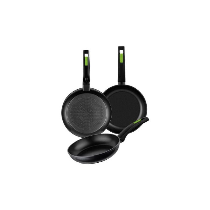 Pack 3 Sartenes Monix Green M481241/ Ø18cm/ Ø22cm/ Ø26cm/ Aluminio forjado | Sartenes