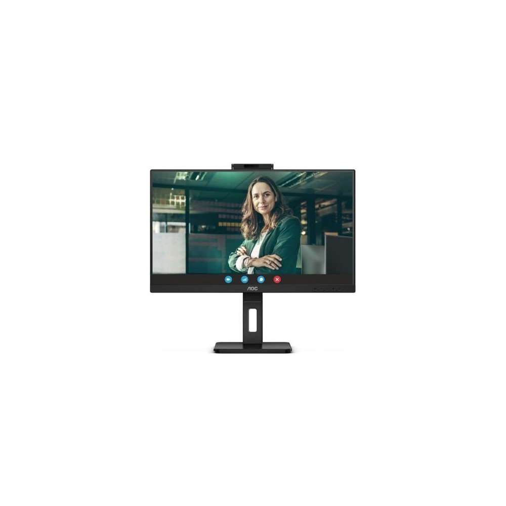 Monitor Profesional AOC 24P3QW 23.8'/ Full HD/ Webcam/ Multimedia/ Regulable en altura/ Negro | Monitores