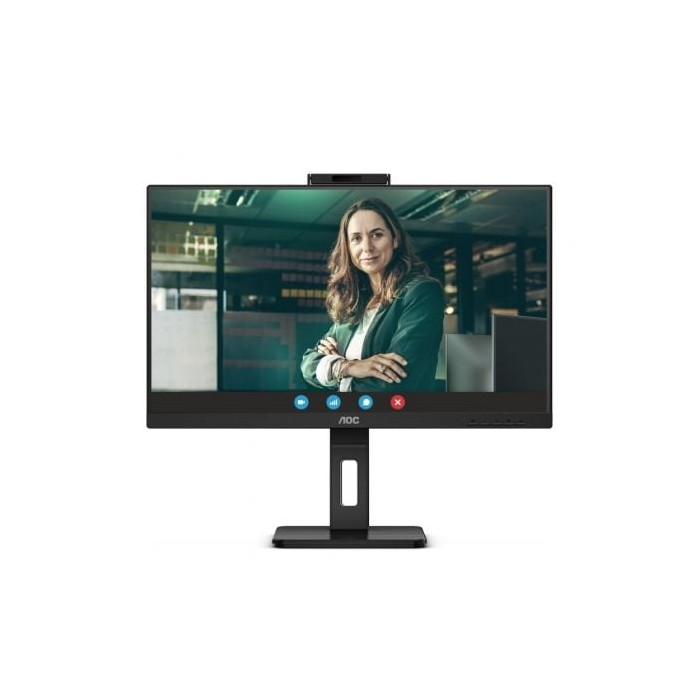 Monitor Profesional AOC 24P3QW 23.8'/ Full HD/ Webcam/ Multimedia/ Regulable en altura/ Negro | Monitores