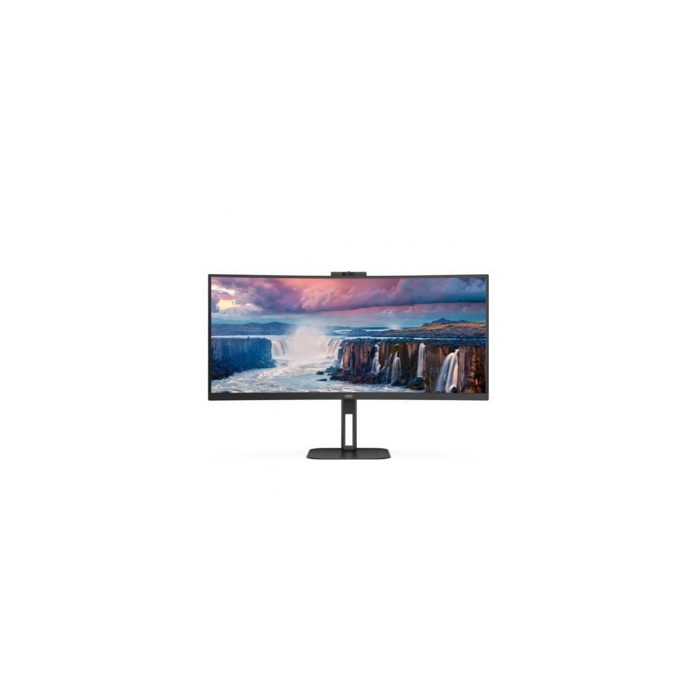 Monitor Profesional Curvo Ultrapanorámico AOC CU34V5CW/BK 34'/ UWQHD/ Webcam/ Multimedia/ Regulable en altura/ Negro | Monitores