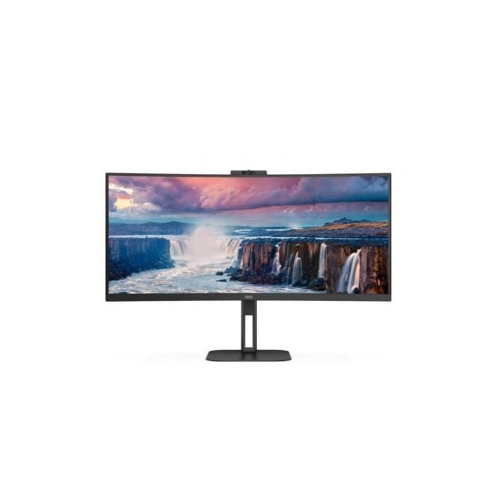 Monitor Profesional Curvo Ultrapanorámico AOC CU34V5CW/BK 34'/ UWQHD/ Webcam/ Multimedia/ Regulable en altura/ Negro | Monitores