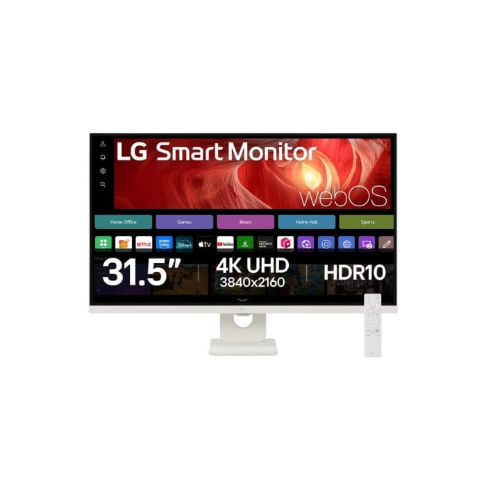 Smart Monitor LG 32U721SA-W 31.5'/ 4K/ Multimedia/ Smart TV/ Blanco | Monitores