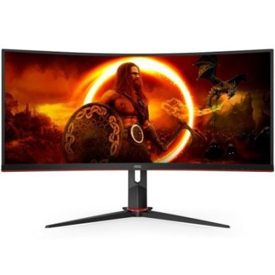 Monitor Gaming Ultrapanorámico Curvo AOC CU34G2XP/BK 34'/ WQHD/ 1ms/ 180Hz/ VA/ Negro | Monitores