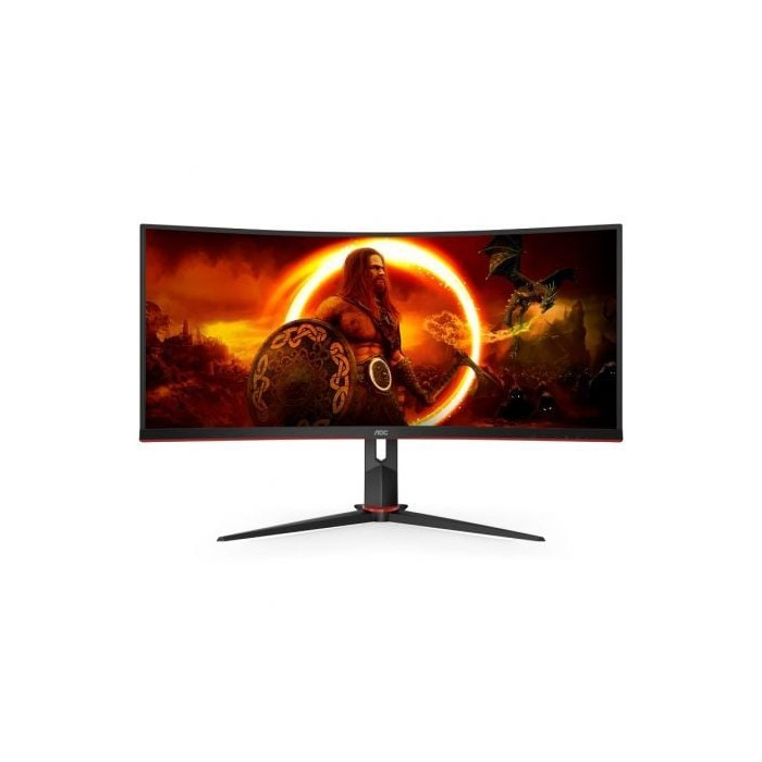 Monitor Gaming Ultrapanorámico Curvo AOC CU34G2XP/BK 34'/ WQHD/ 1ms/ 180Hz/ VA/ Negro | Monitores