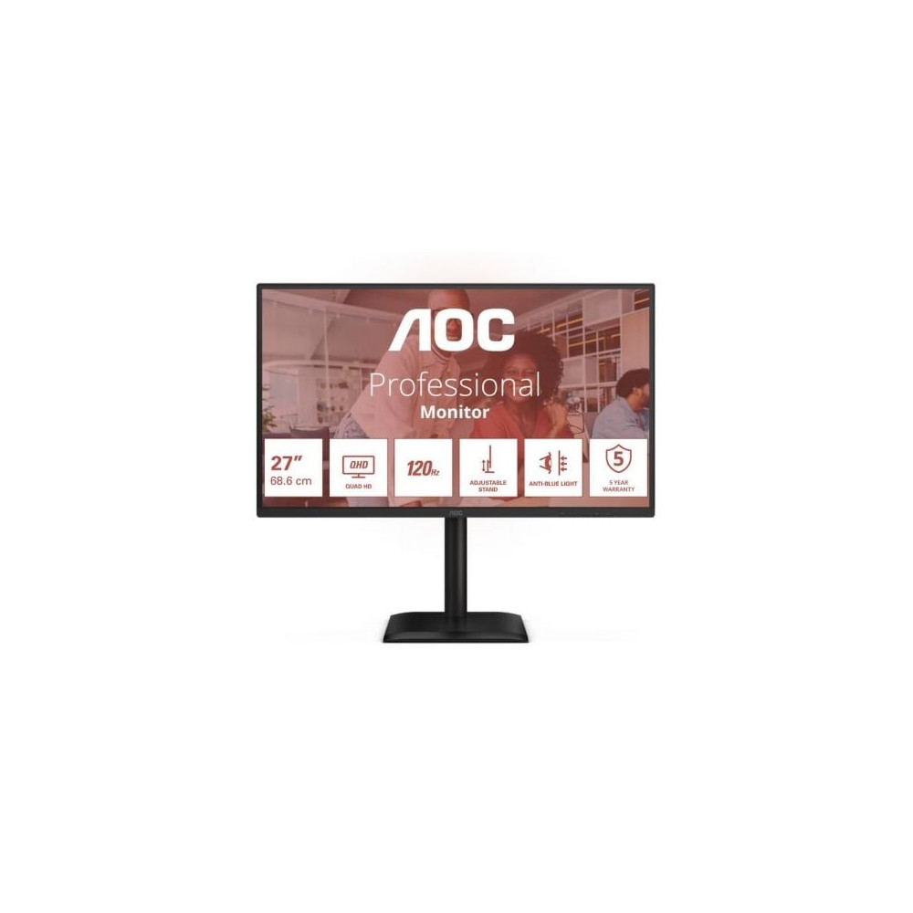 Monitor Profesional AOC Q27E4CV 27'/ QHD/ Multimedia/ Regulable en altura/ Negro | Monitores