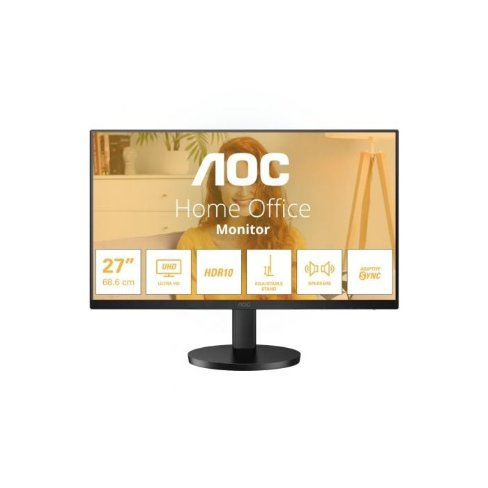 Monitor Profesional AOC U27B3AF 27'/ 4K/ Multimedia/ Regulable en altura/ Negro | Monitores