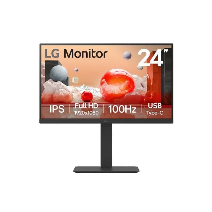 Monitor Profesional LG 24BA650-B 23.8'/ Full HD/ Multimedia/ Negro | Monitores
