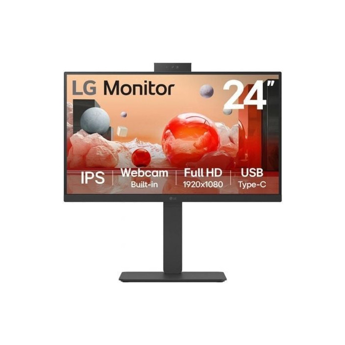 Monitor Profesional LG 24BA850-B 23.8'/ Full HD/ Webcam/ Multimedia/ Negro | Monitores