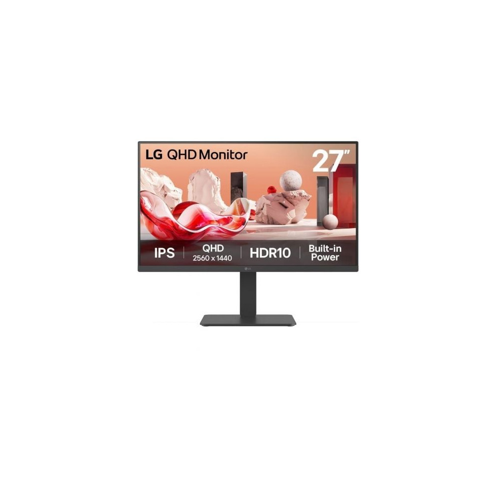 Monitor Profesional LG 27BA45QB-B 27'/ QHD/ Multimedia/ Regulable en altura/ Negro | Monitores