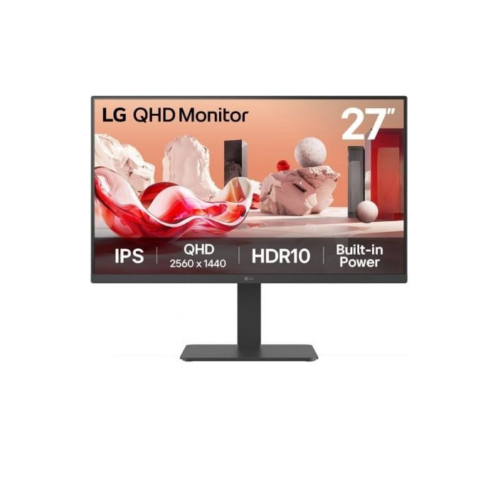 Monitor Profesional LG 27BA45QB-B 27'/ QHD/ Multimedia/ Regulable en altura/ Negro | Monitores