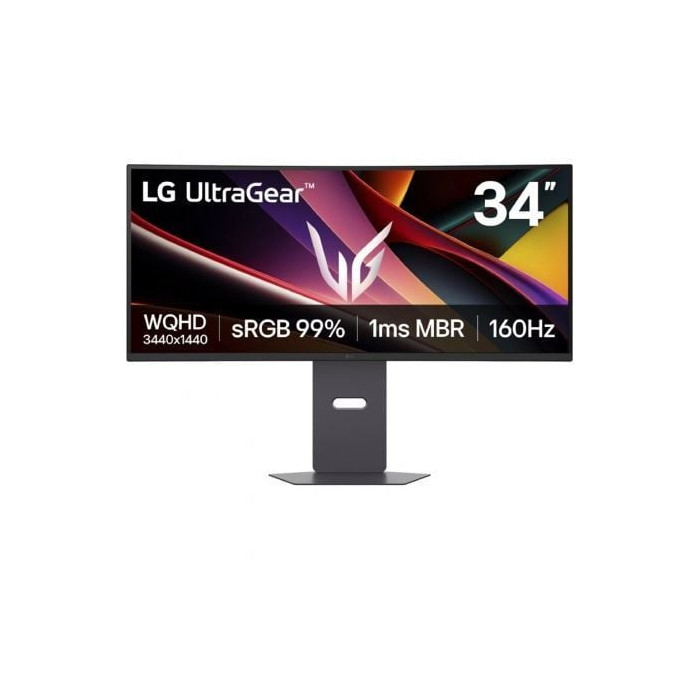 Monitor Gaming Ultrapanorámico Curvo LG UltraGear 34G600A-B 34'/ UWQHD/ Multimedia/ 5ms/ 160Hz/ VA/ Regulable en Altura/ Negro |