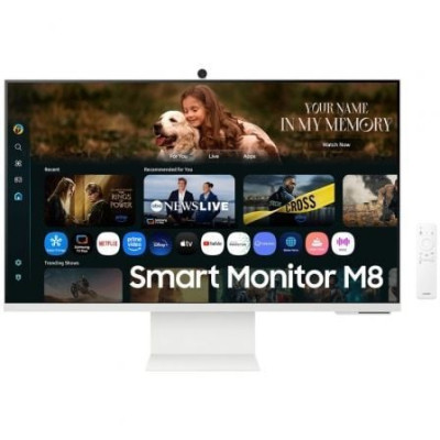 Smart Monitor Samsung M8 M80F S32FM801UU 32'/ 4K/ Multimedia/ Regulable en altura/ Smart TV/ Webcam/ Blanco | Monitores